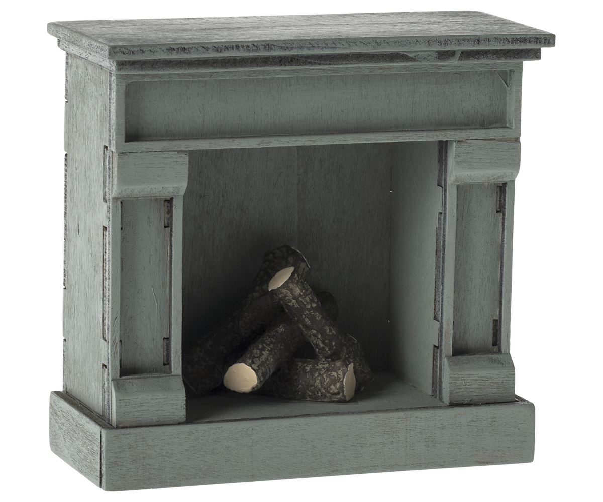 Maileg Fireplace, Mouse - Blue UK stockist