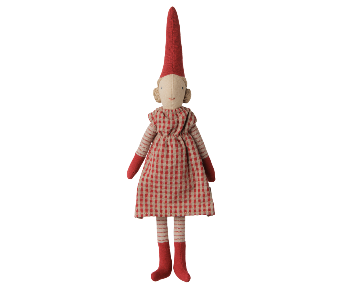 Maileg Pixy, Size 1 - Girl - Red Dress at Bibelot Leek UK Stockist
