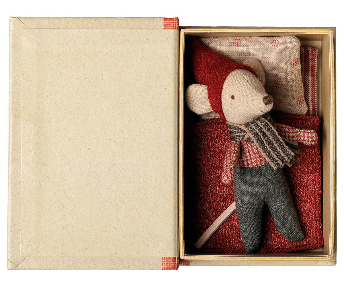 Maileg Christmas Mouse, Baby in Book at Bibelot Leek UK Stockist