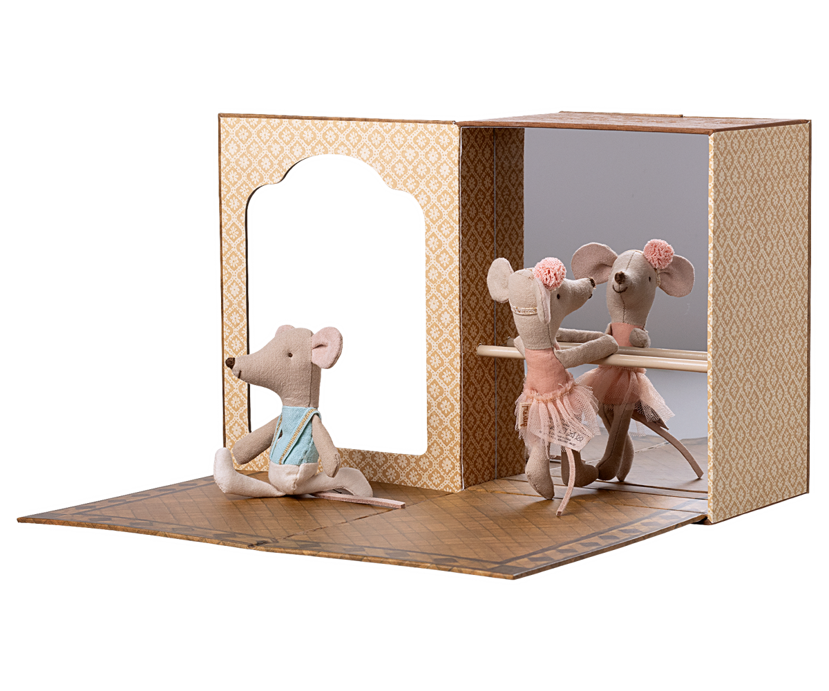 Maileg Ballet Mice in Dance Studio, Little Sister and Brother UK stockist