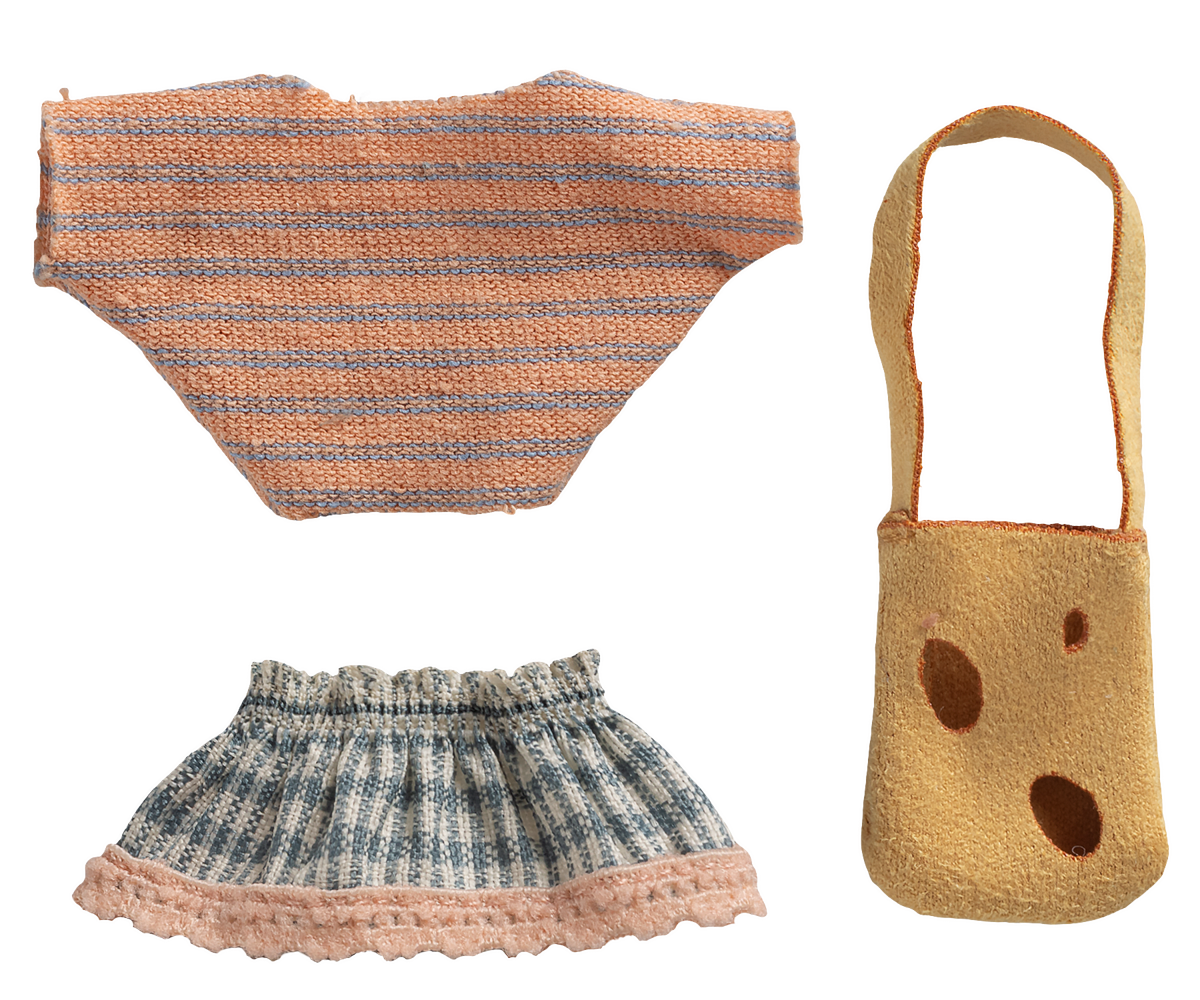 Maileg Clothes and Bag, Little Sister Mouse at Bibelot Leek UK Stockist