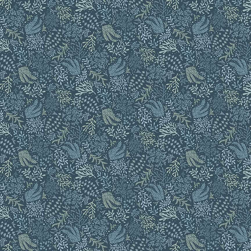Makower Driftwood Seagrass Blue 178/B Cotton Fabric at Bibelot, Leek