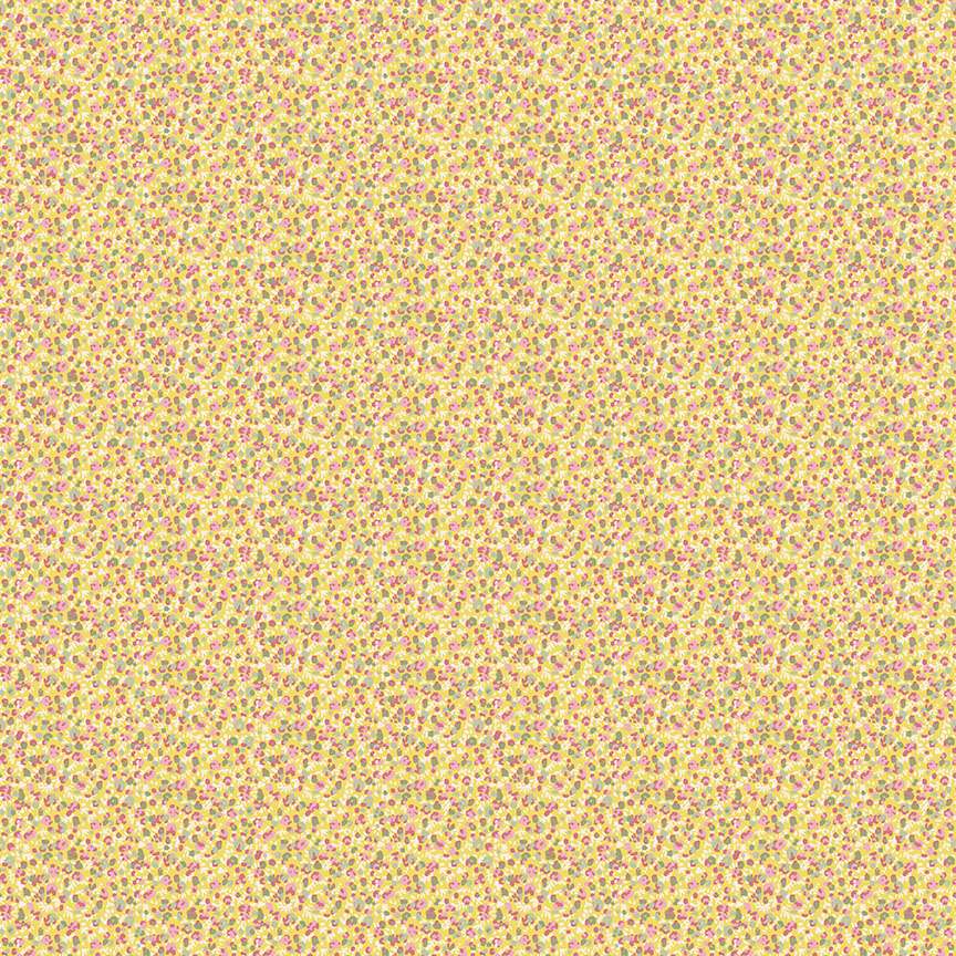 Makower Petite Fleur Petals Yellow 183/Y Cotton Fabric at Bibelot, Leek
