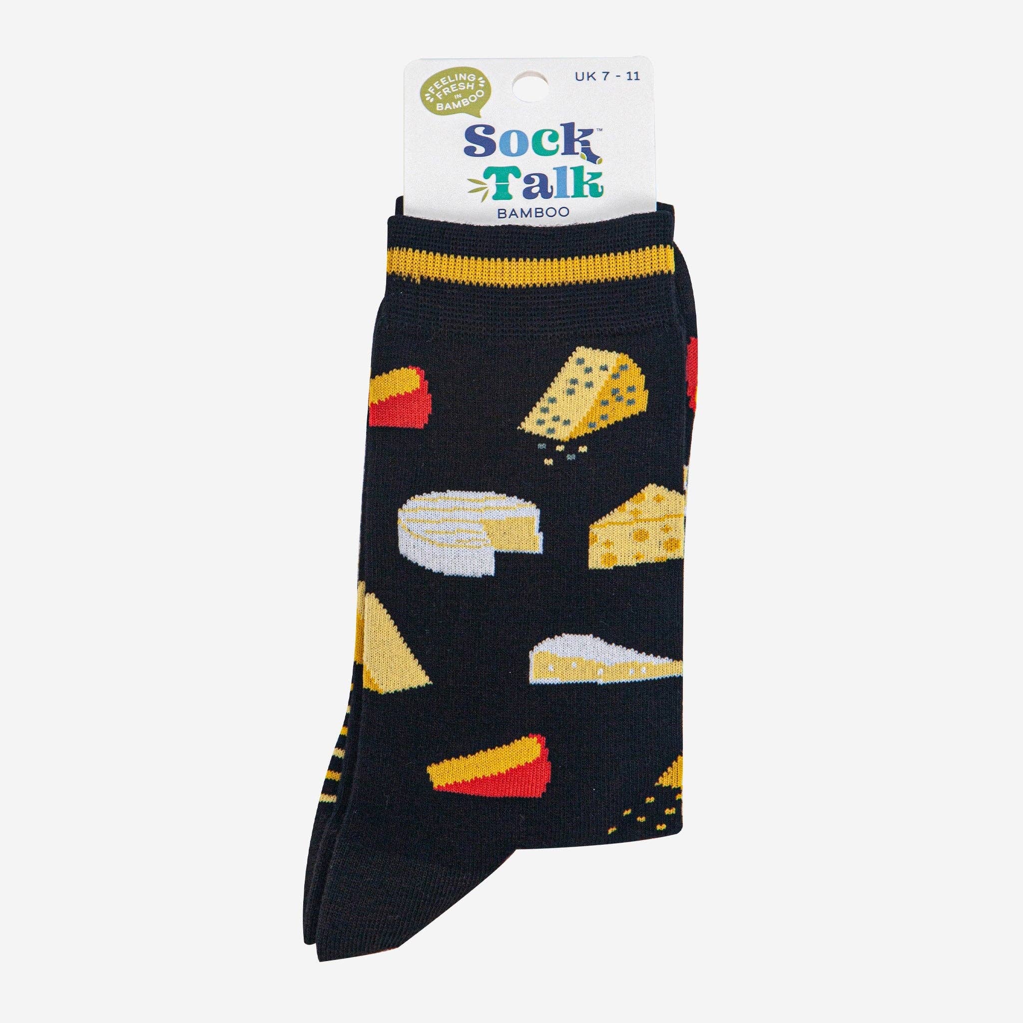 Cheese Bamboo Socks in Black