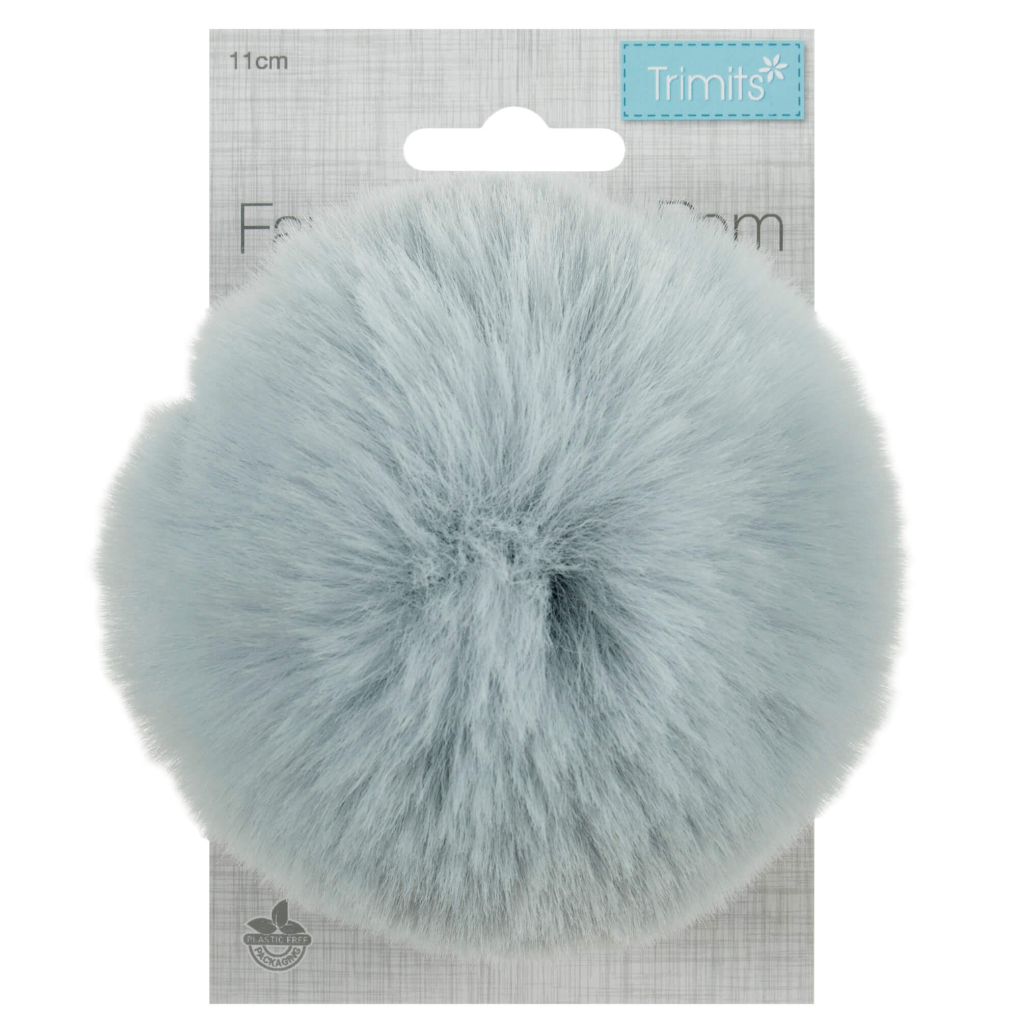 Faux Fur Light Blue Pom Pom: Large image 1