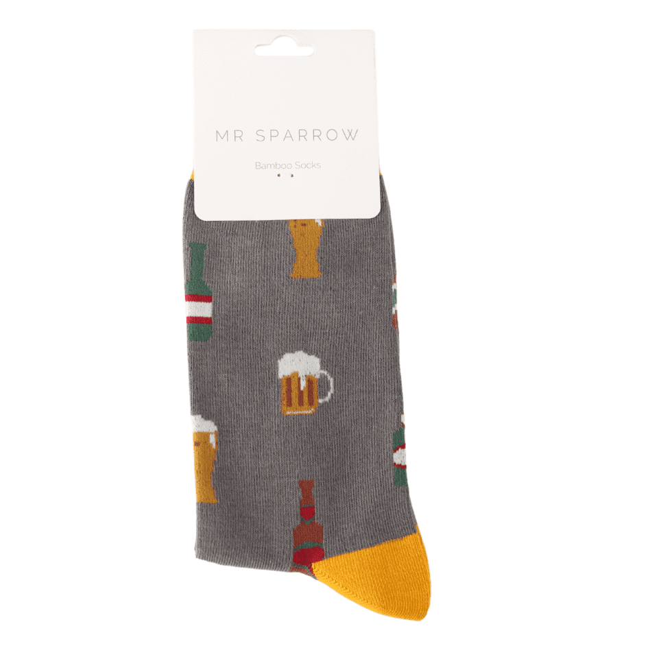 Mr Sparrow Here’s to Beer Socks: Grey image 0
