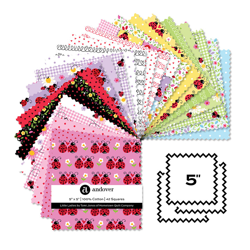 Andover Little Ladies Pre Cut 5 Inch Squares / 42 Square Charm Pack: 5-LITT-42 at Bibelot Leek UK Stockist