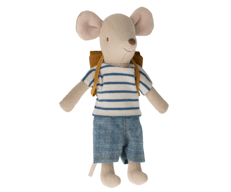Maileg Tricycle Mouse Big Brother with bag image 0