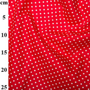 Rose & Hubble bright red Dotty Cotton Poplin Fabric
