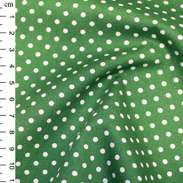 Rose & Hubble emerald Dotty Cotton Poplin Fabric