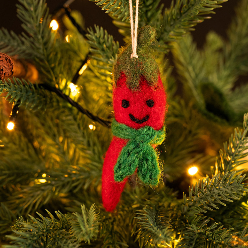 Amica Felt Chilly Chilli Christmas Decoration at Bibelot Leek UK Stockist