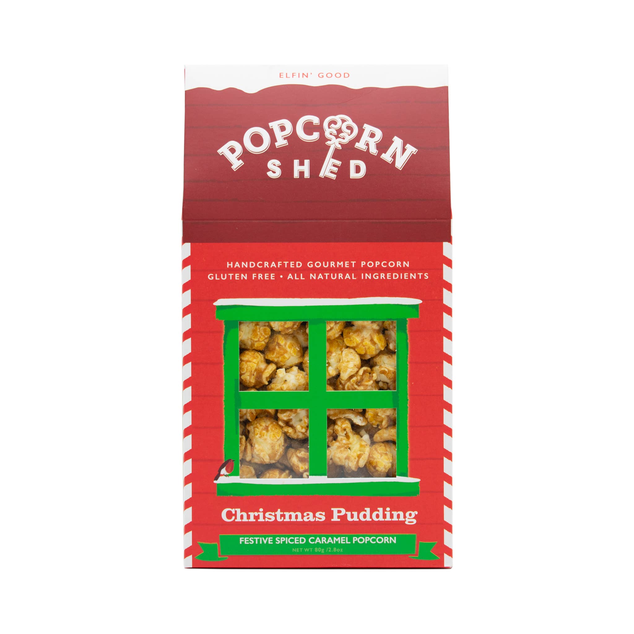 Christmas Pudding Popcorn Shed (Vegan)