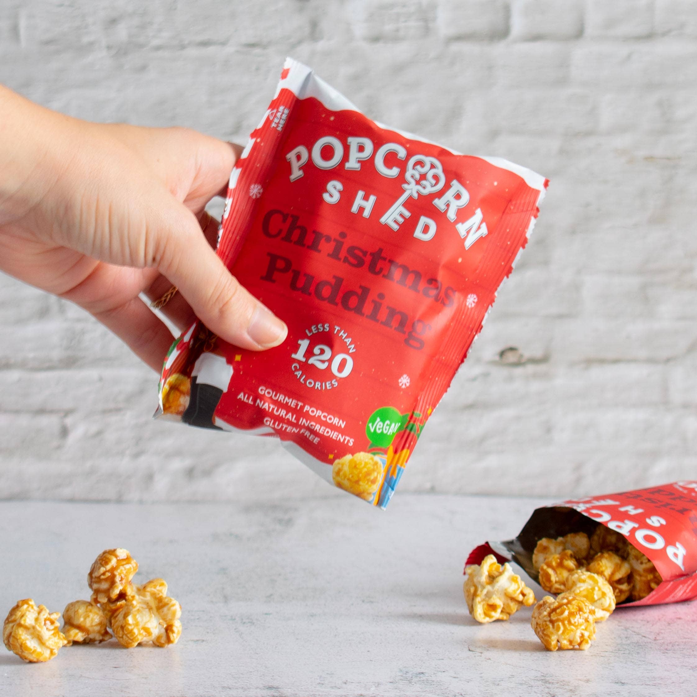 Christmas Pudding Popcorn Snack Pack (Vegan) UK stockist