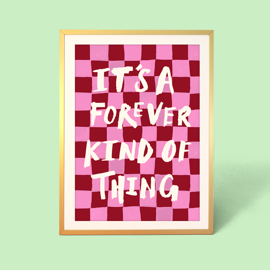 Eleanor Bowmer - It’s A Forever Thing Checkerboard A3 Print Bibelot Leek UK Stockist