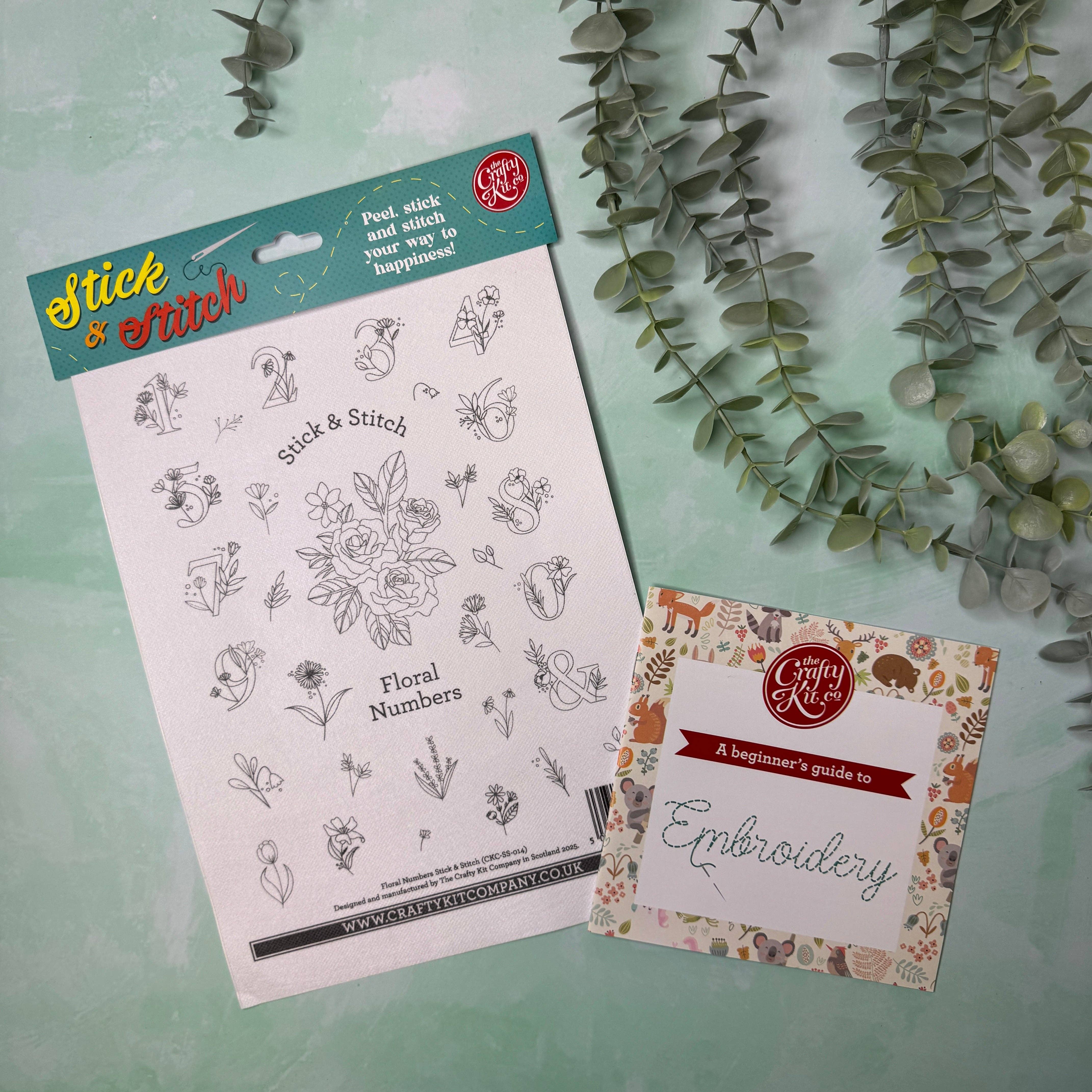 The Crafty Kit Floral Numbers Stick & Stitch Embroidery at Bibelot Leek