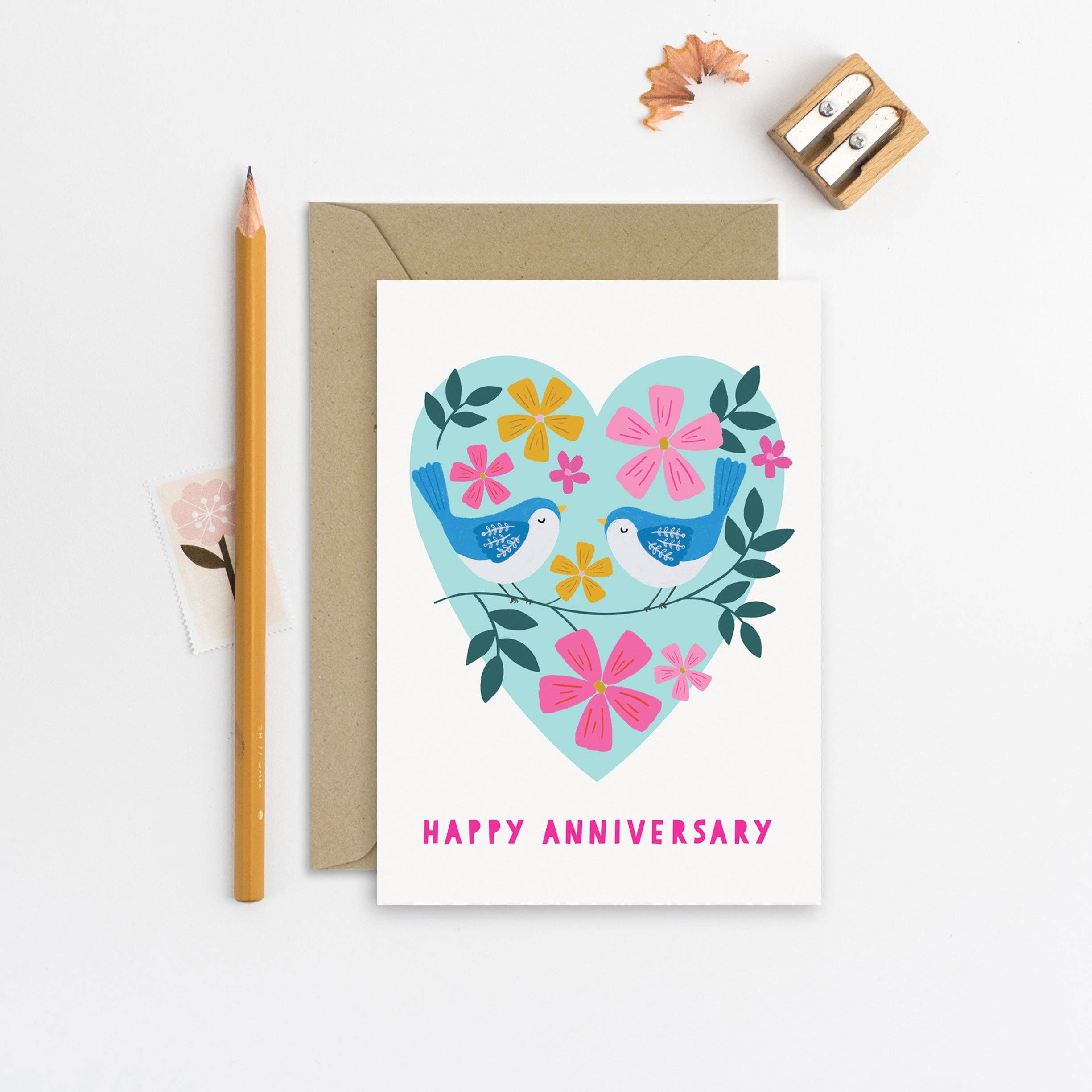 Mifkins Happy Anniversary Lovebirds Card at Bibelot Leek