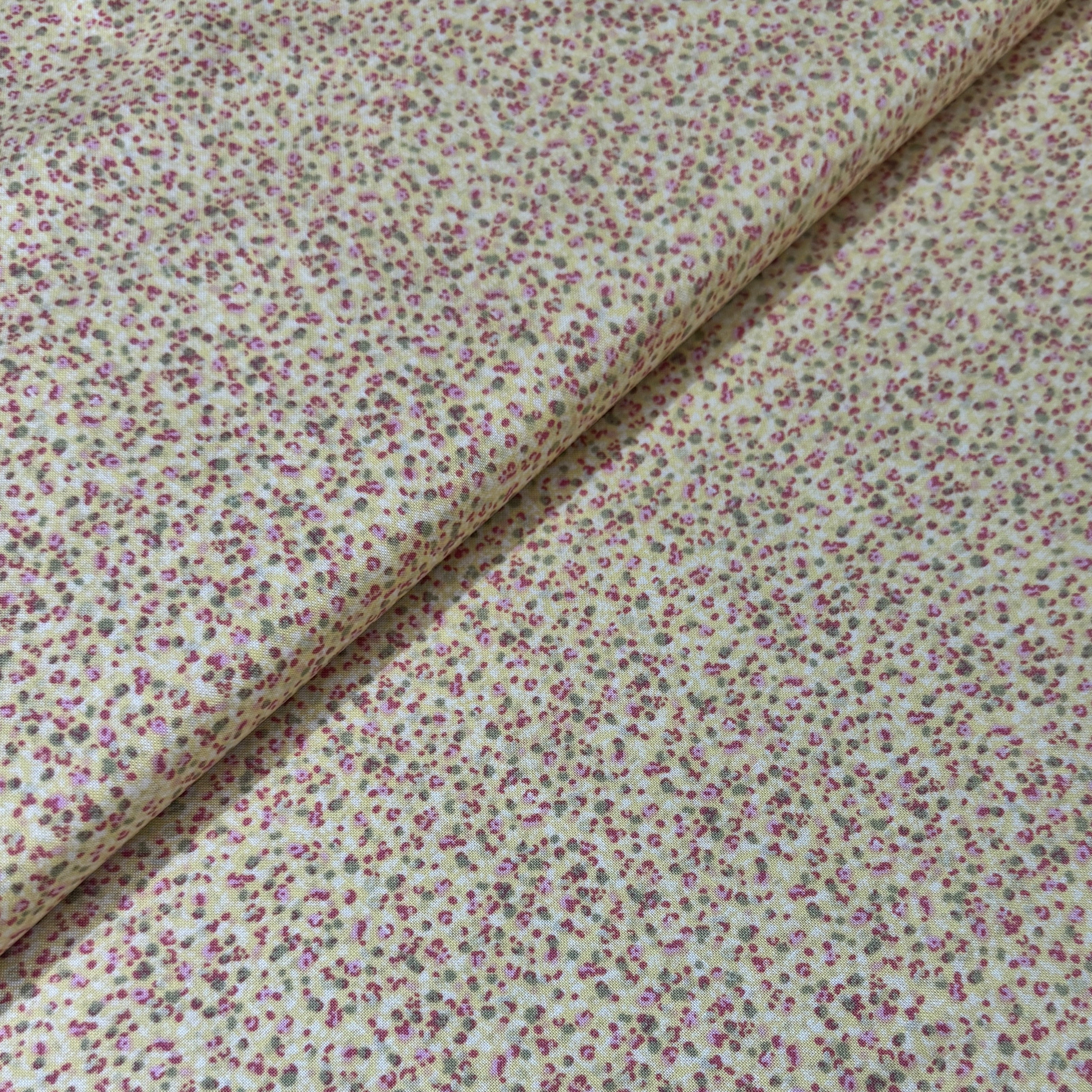 Makower Petite Fleur Petals Yellow 183/Y Cotton Fabric at Bibelot, Leek