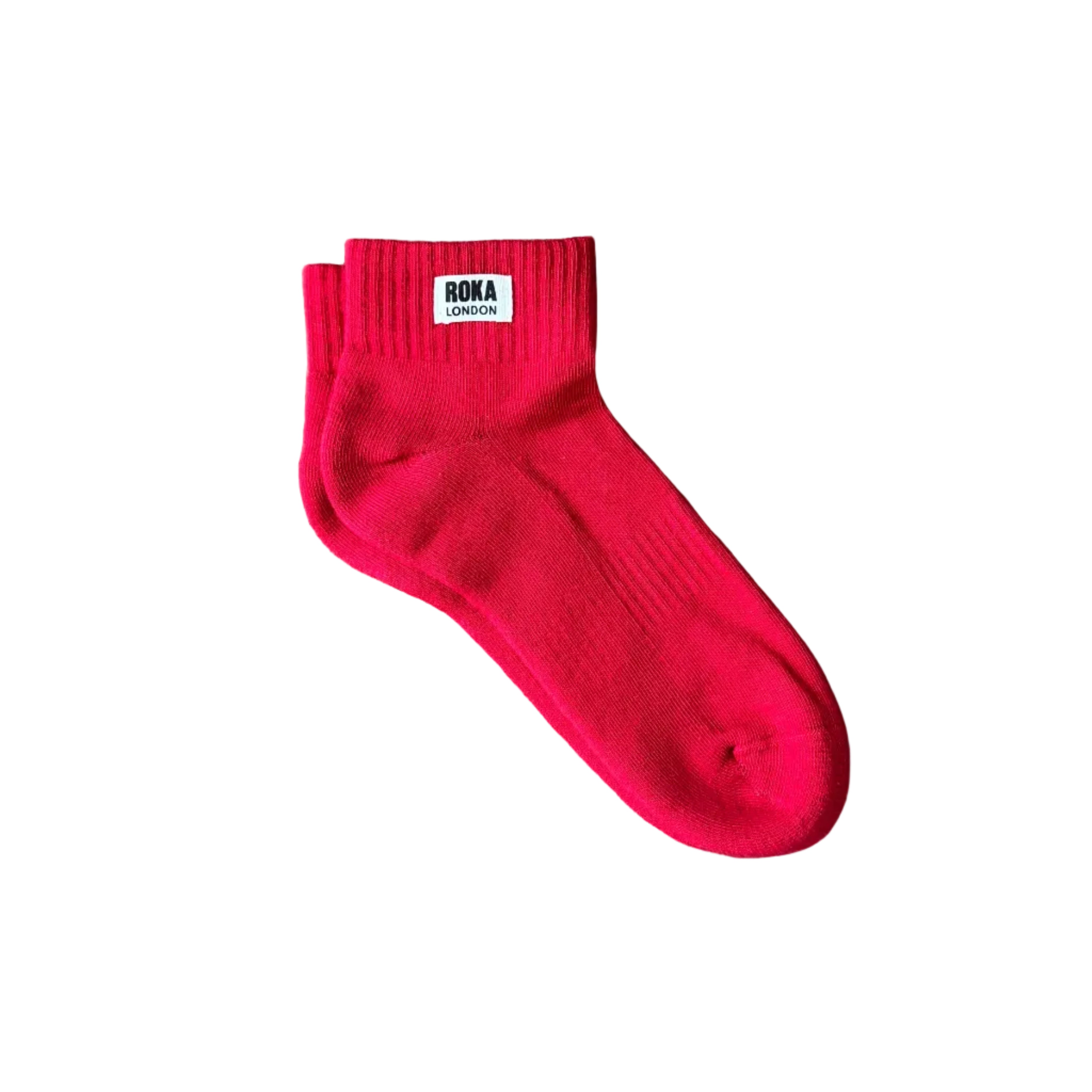 Roka London Women's Wembley Crop Socks in Scarlett at Bibelot Leek