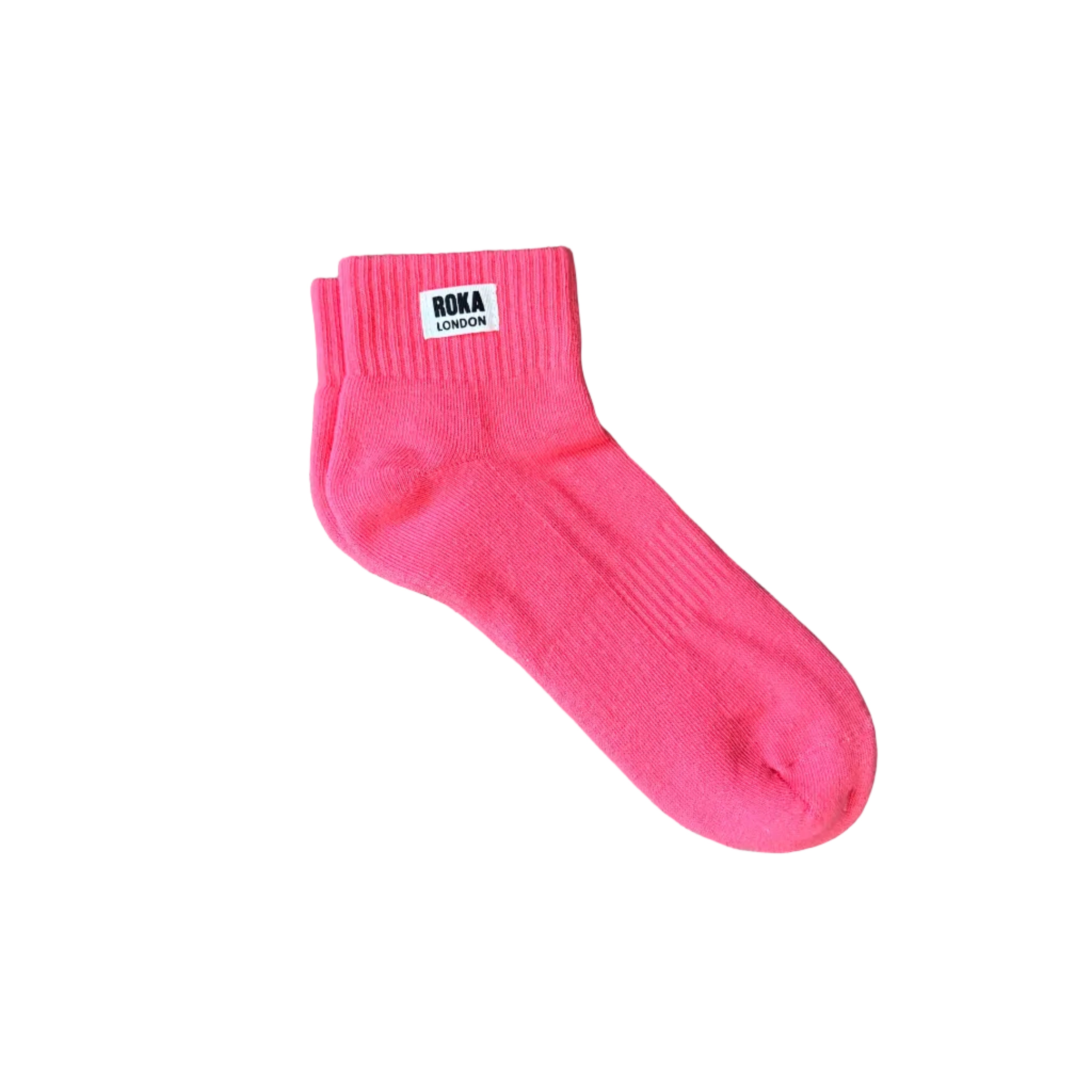 Roka London Women's Wembley Crop Socks in Sugar Coral at Bibelot Leek