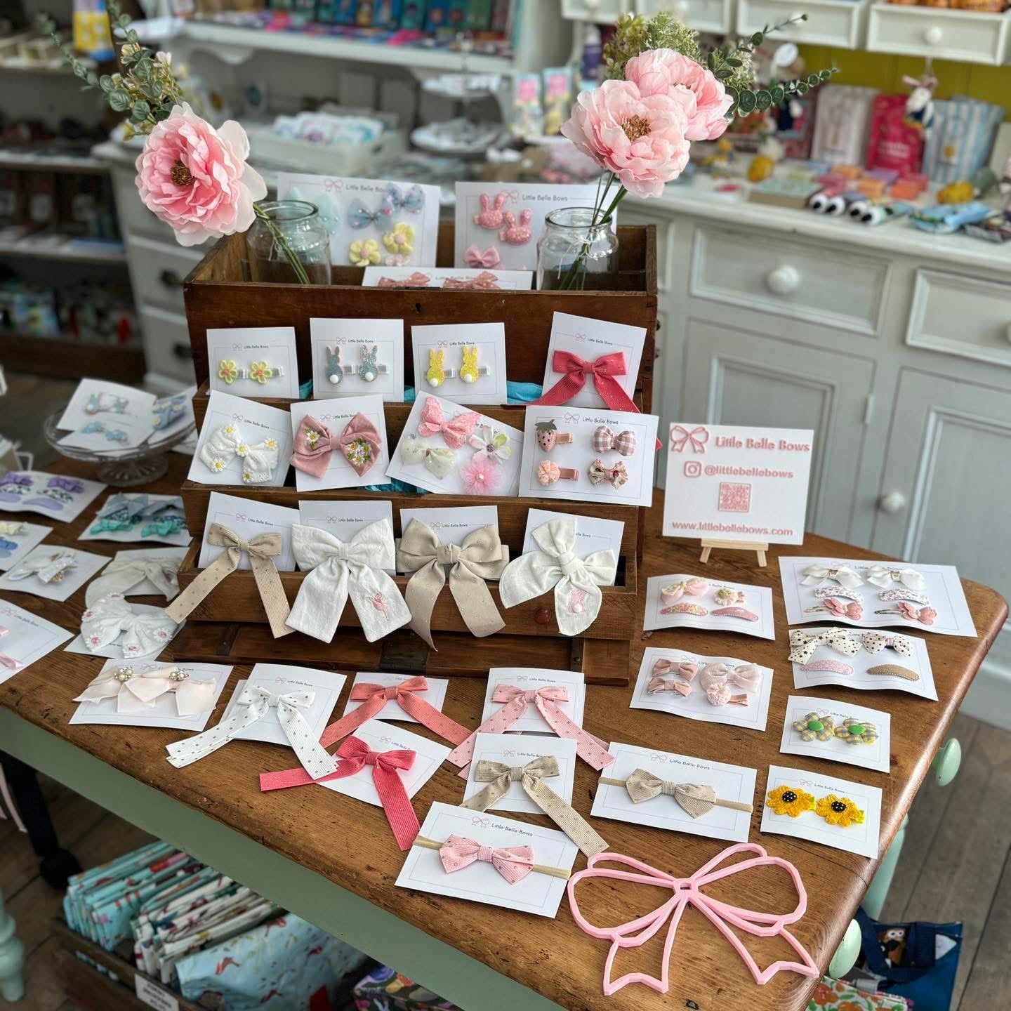 Little Belle Bows on display at Bibelot Leek Staffordshire
