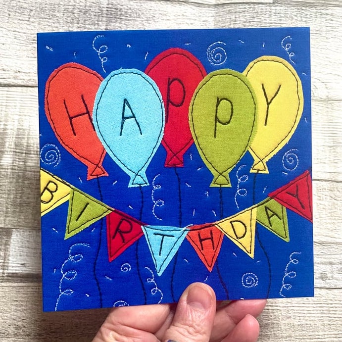 Jo Bo Designs Balloons and Bunting Happy Birthday Card