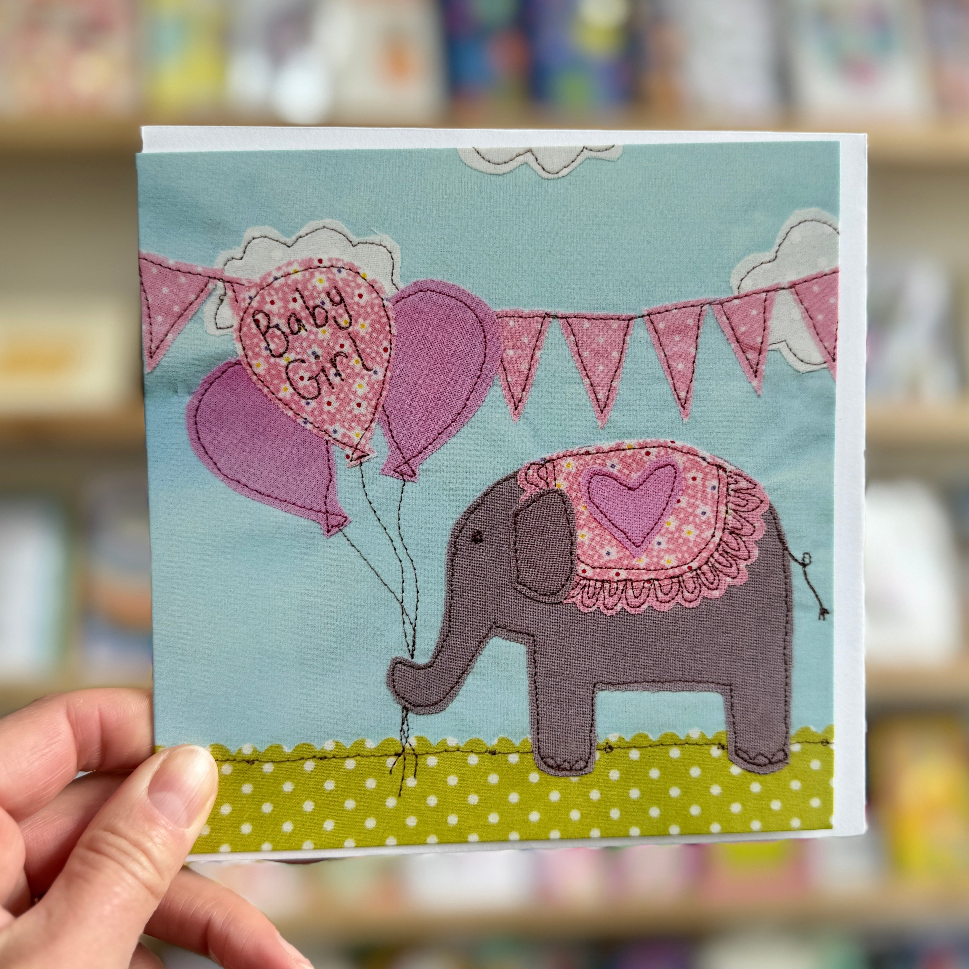 Jo Bo Designs Elephant Baby Girl Card at Bibelot Leek