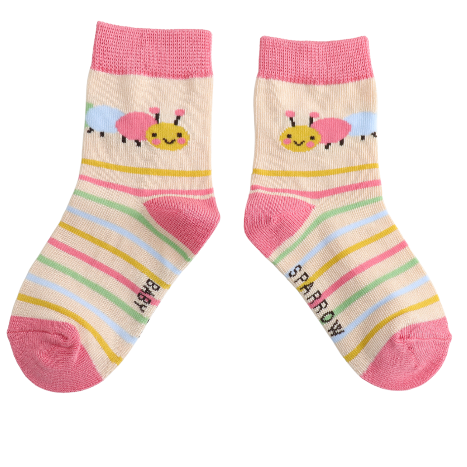 Miss Sparrow Baby Caterpillar Cream Socks (2-3yrs & 4-6yrs) at Bibelot leek UK Stockist