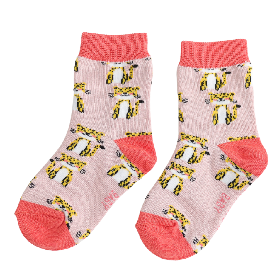 Miss Sparrow Baby Leopard Pink Socks (2-3yrs & 4-6yrs) at Bibelot Leek UK Stockist