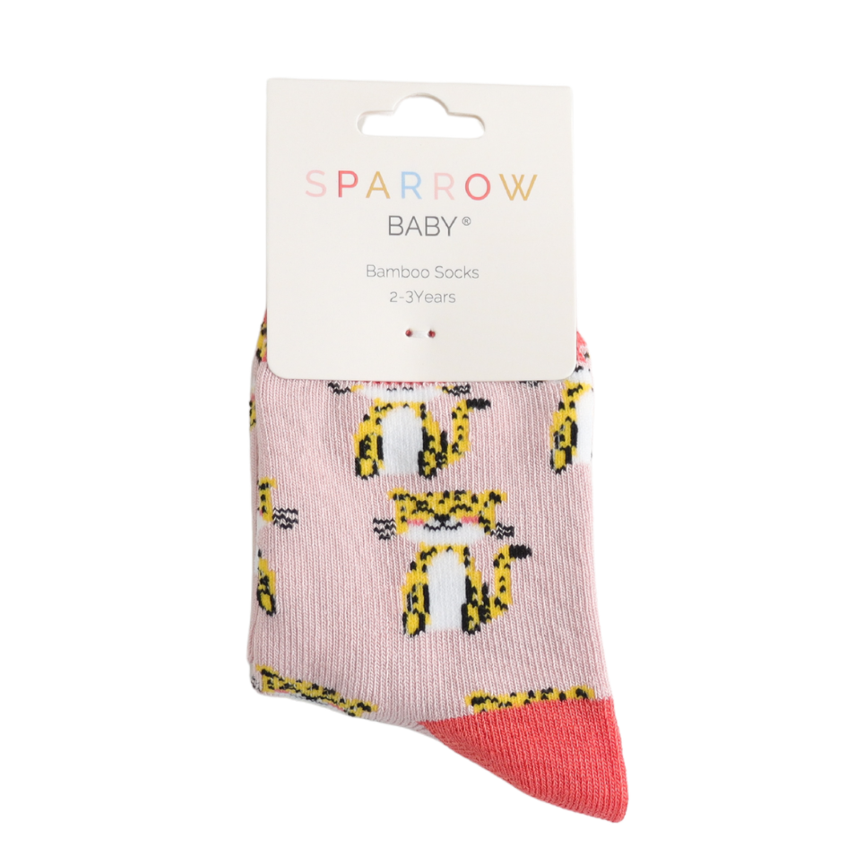 Miss Sparrow Baby Leopard Pink Socks (2-3yrs & 4-6yrs) at Bibelot Leek UK Stockist