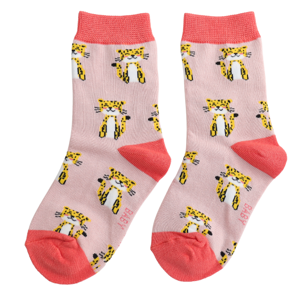 Miss Sparrow Baby Leopard Pink Socks (2-3yrs & 4-6yrs) at Bibelot Leek UK Stockist