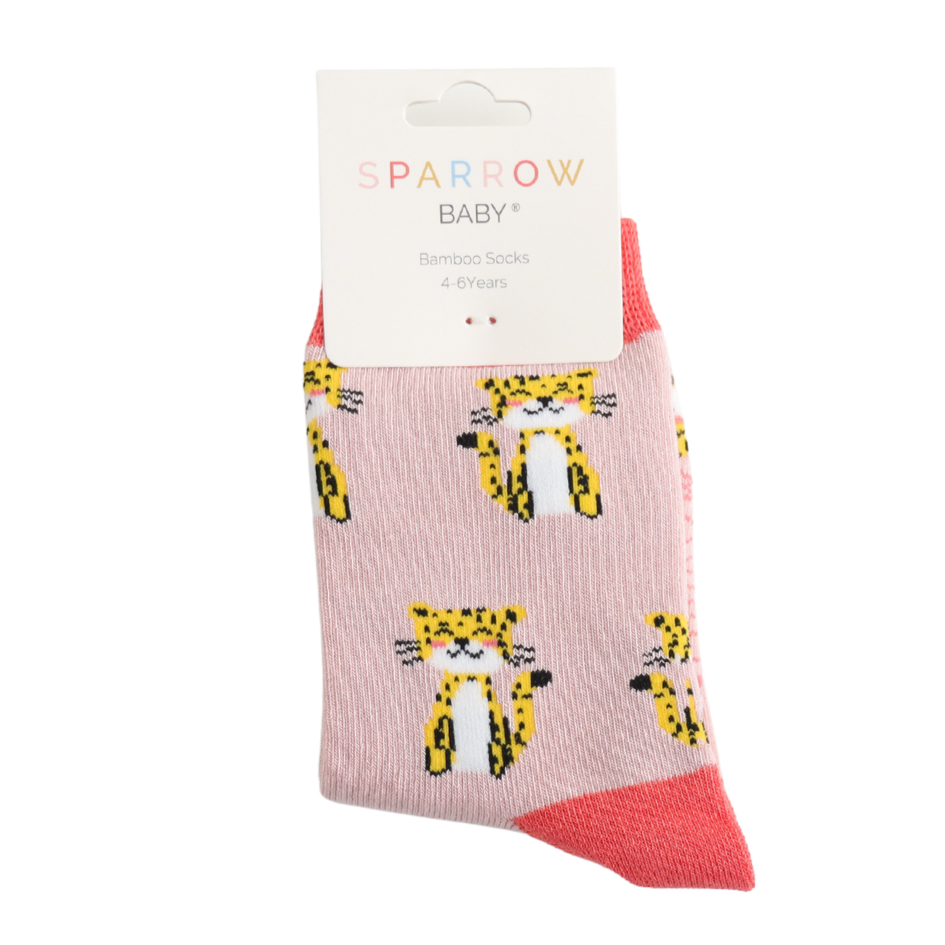 Miss Sparrow Baby Leopard Pink Socks (2-3yrs & 4-6yrs) at Bibelot Leek UK Stockist