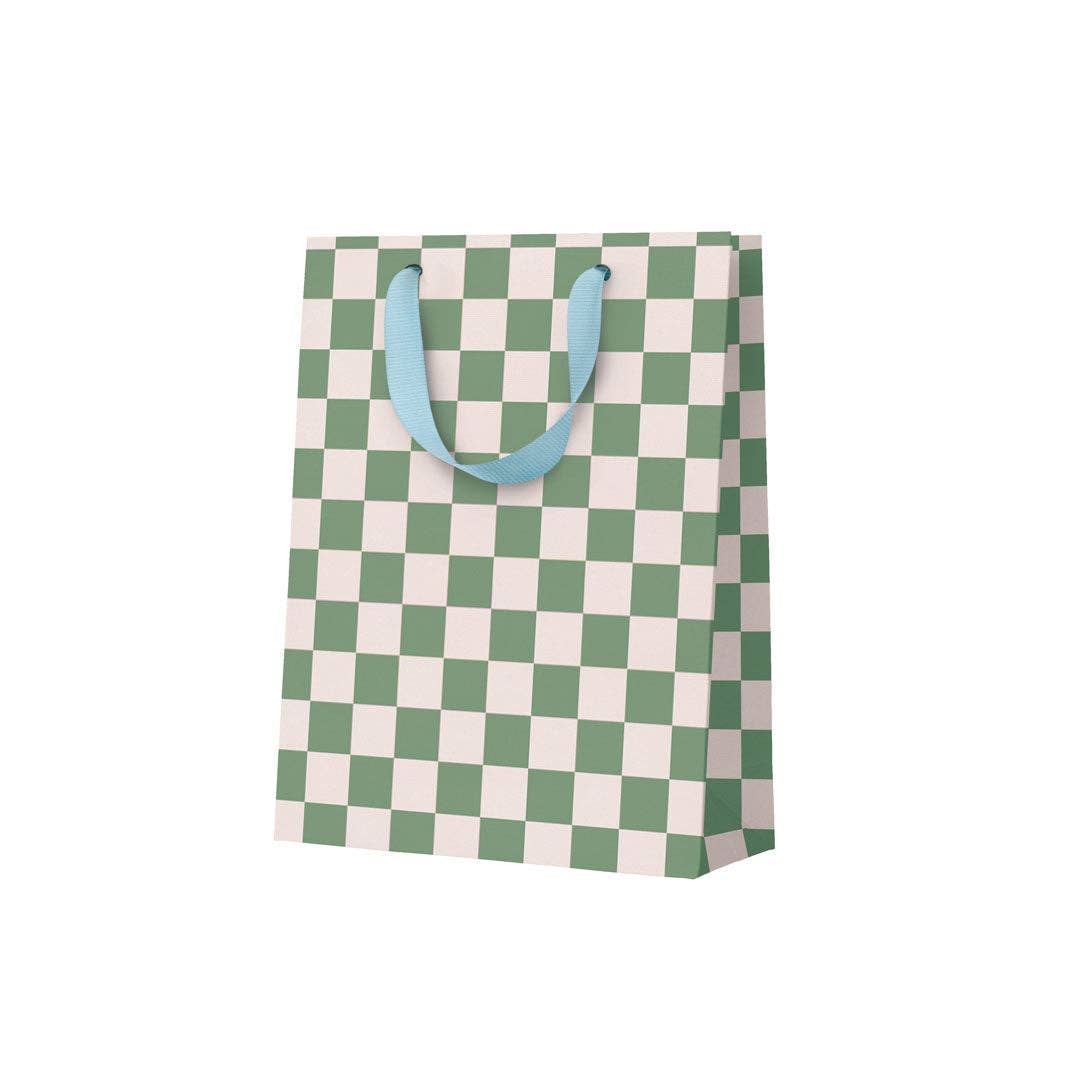 Ohh Deer Khaki Checkerboard small Gift Bag at Bibelot Leek UK Stockist