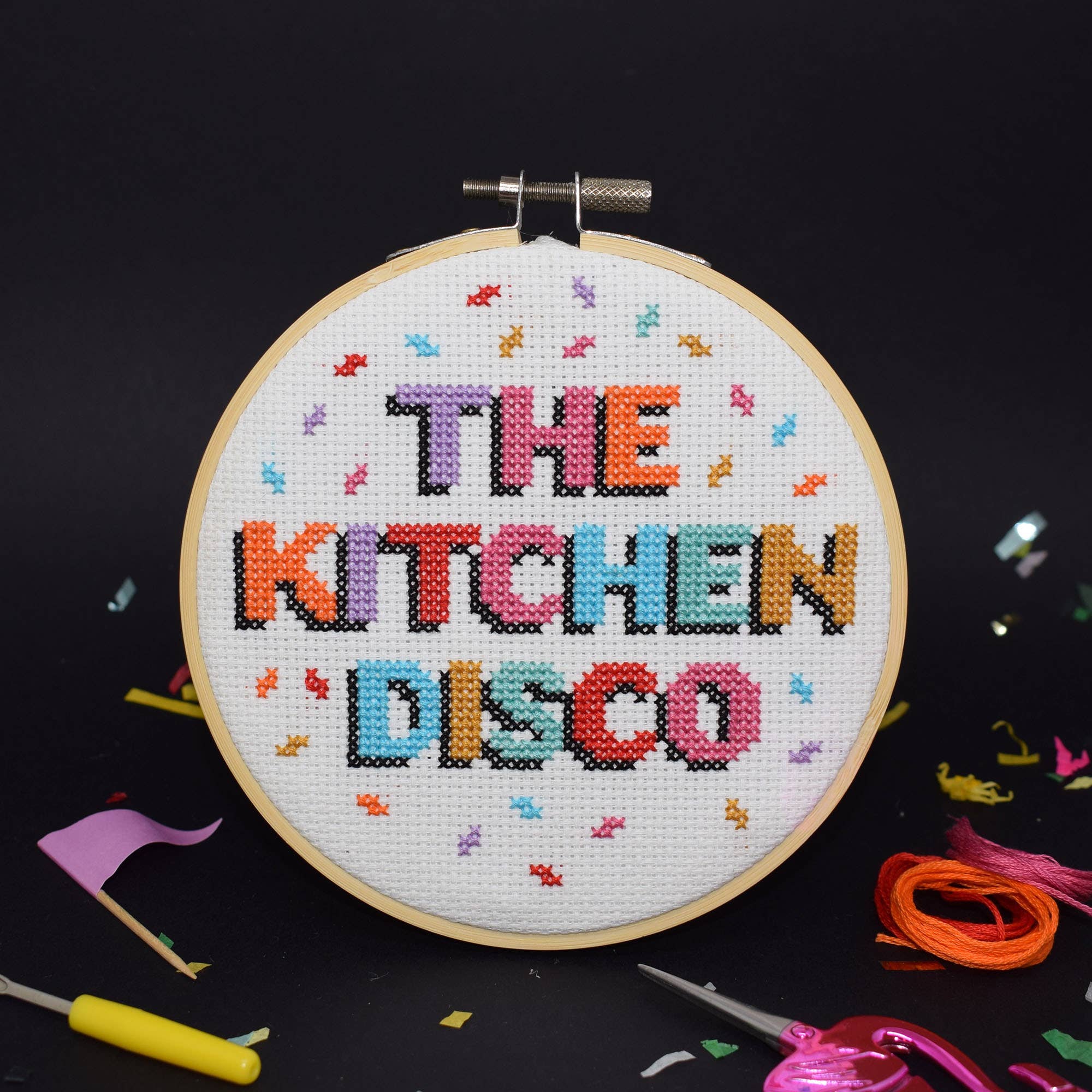 The Make Arcade 'Kitchen Disco' Large Cross Stitch Kit at Bibelot Leek