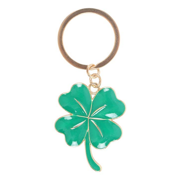 Lucky Four-Leaf Clover St. Patrick's Day Keyring Bibelot Leek