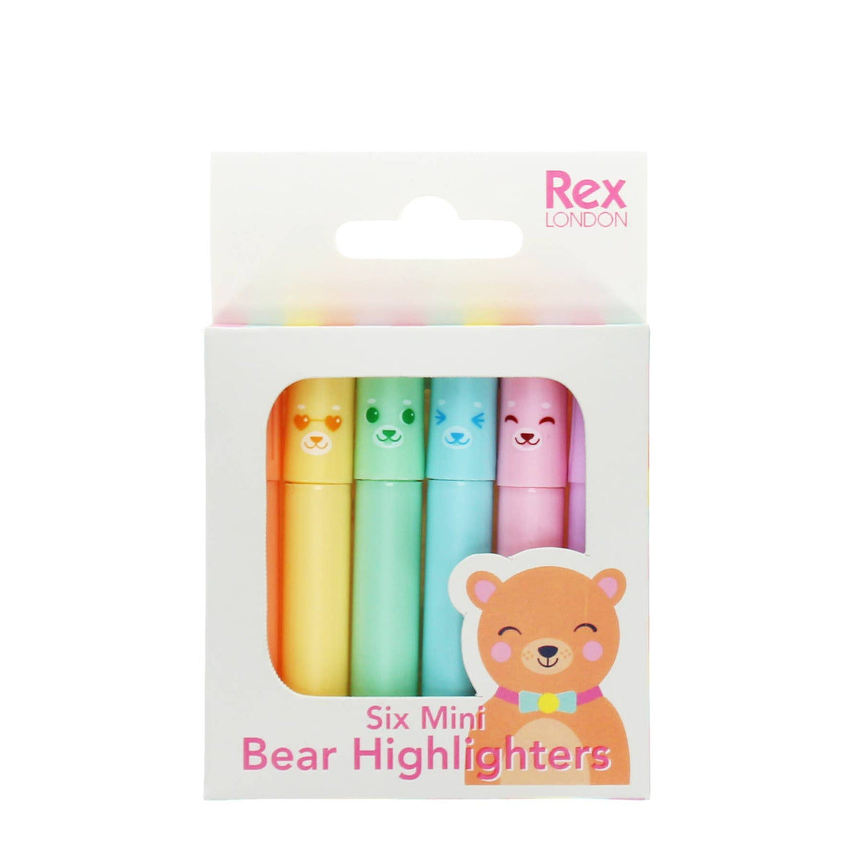 Rex London Mini Highlighters (set of 6) - Bear at Bibelot Leek UK Stockist