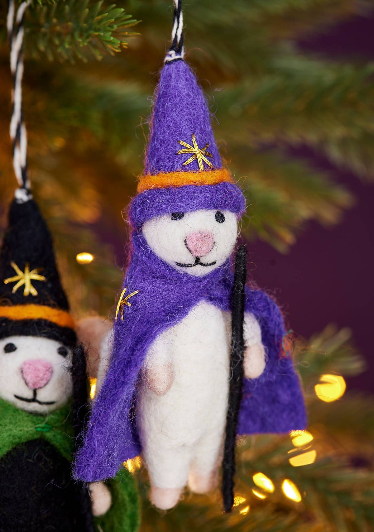 Namaste Felt Halloween Witch Wizard Mice Decoration at Bibelot Leek UK Stockist