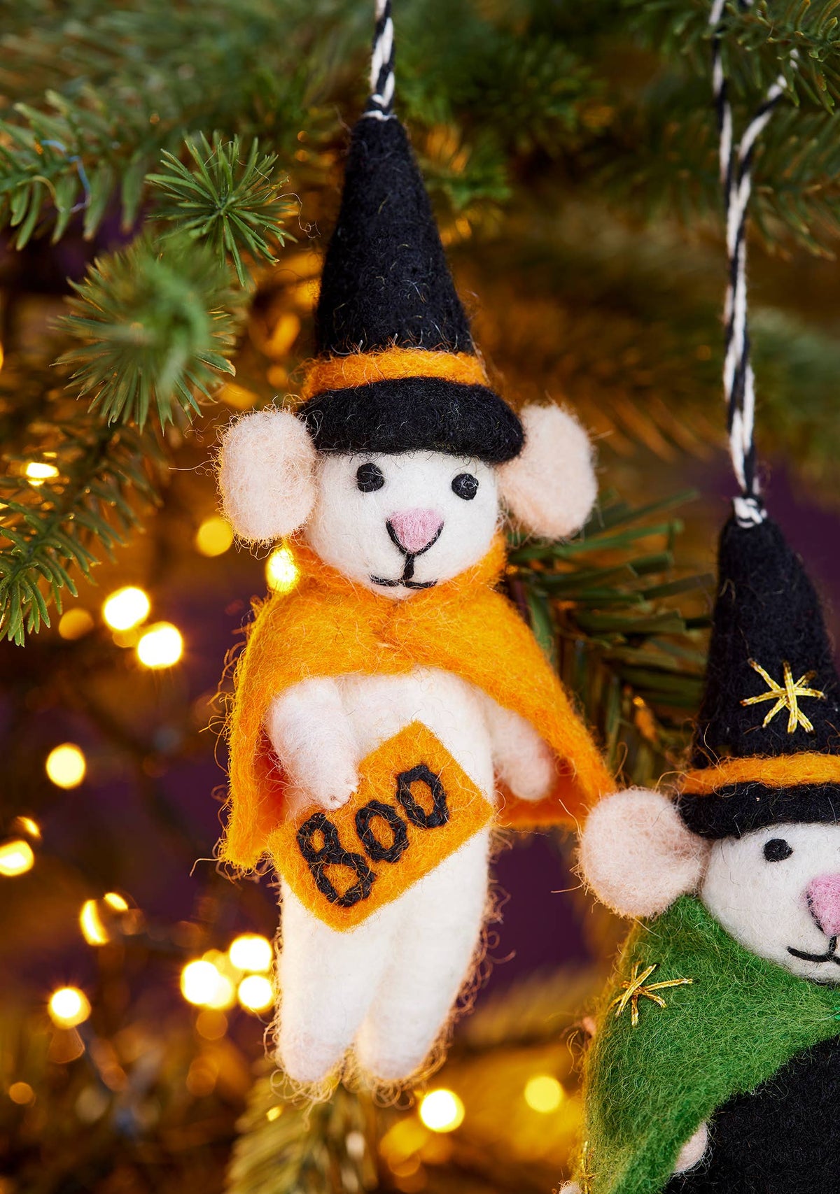 Namaste Felt Halloween Witch Wizard Mice Decoration at Bibelot Leek UK Stockist