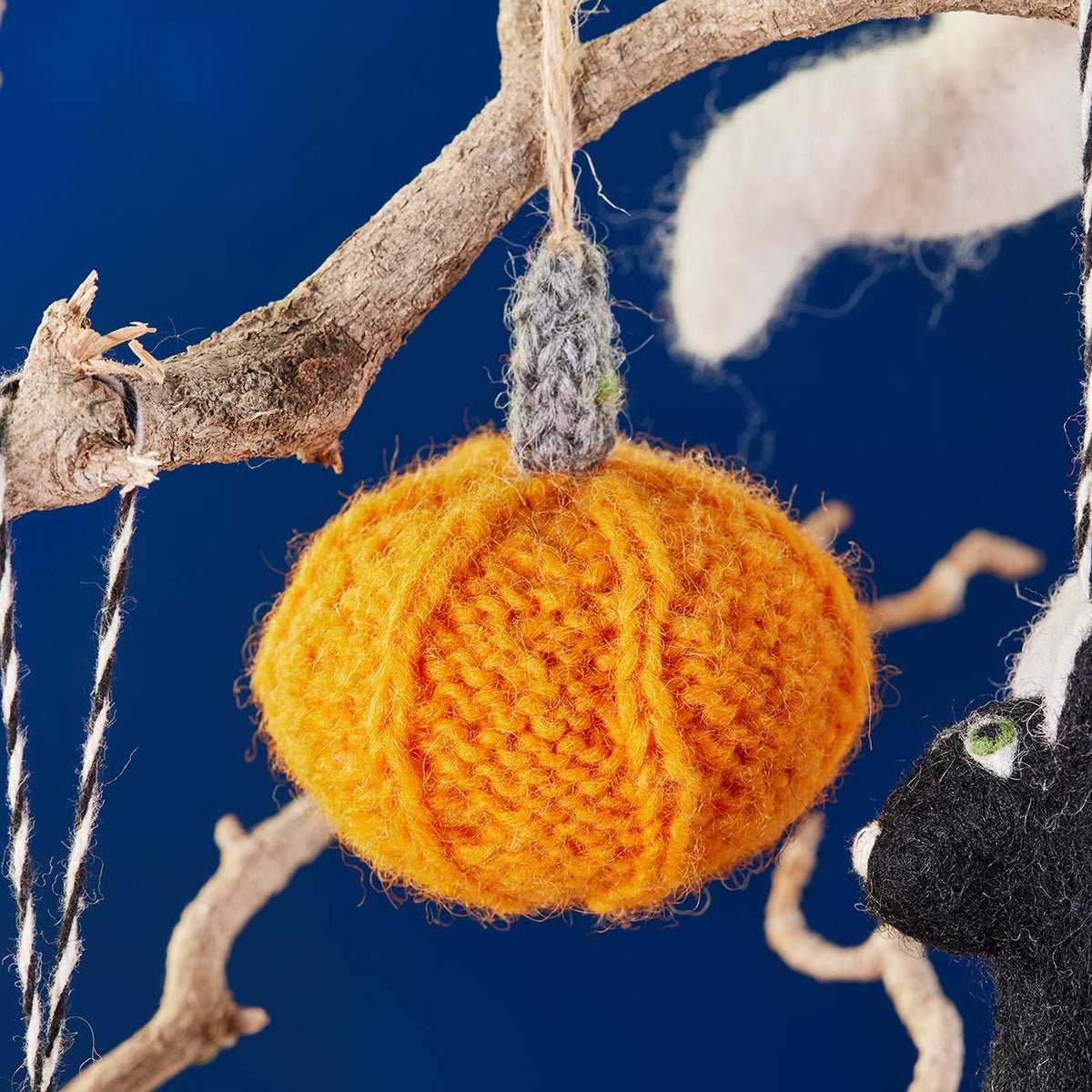 Namaste Knitted Wool Pumpkin Decoration at Bibelot Leek UK Stockist