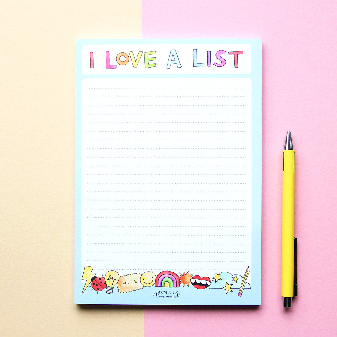 Nova & Me I Love a List Notepad