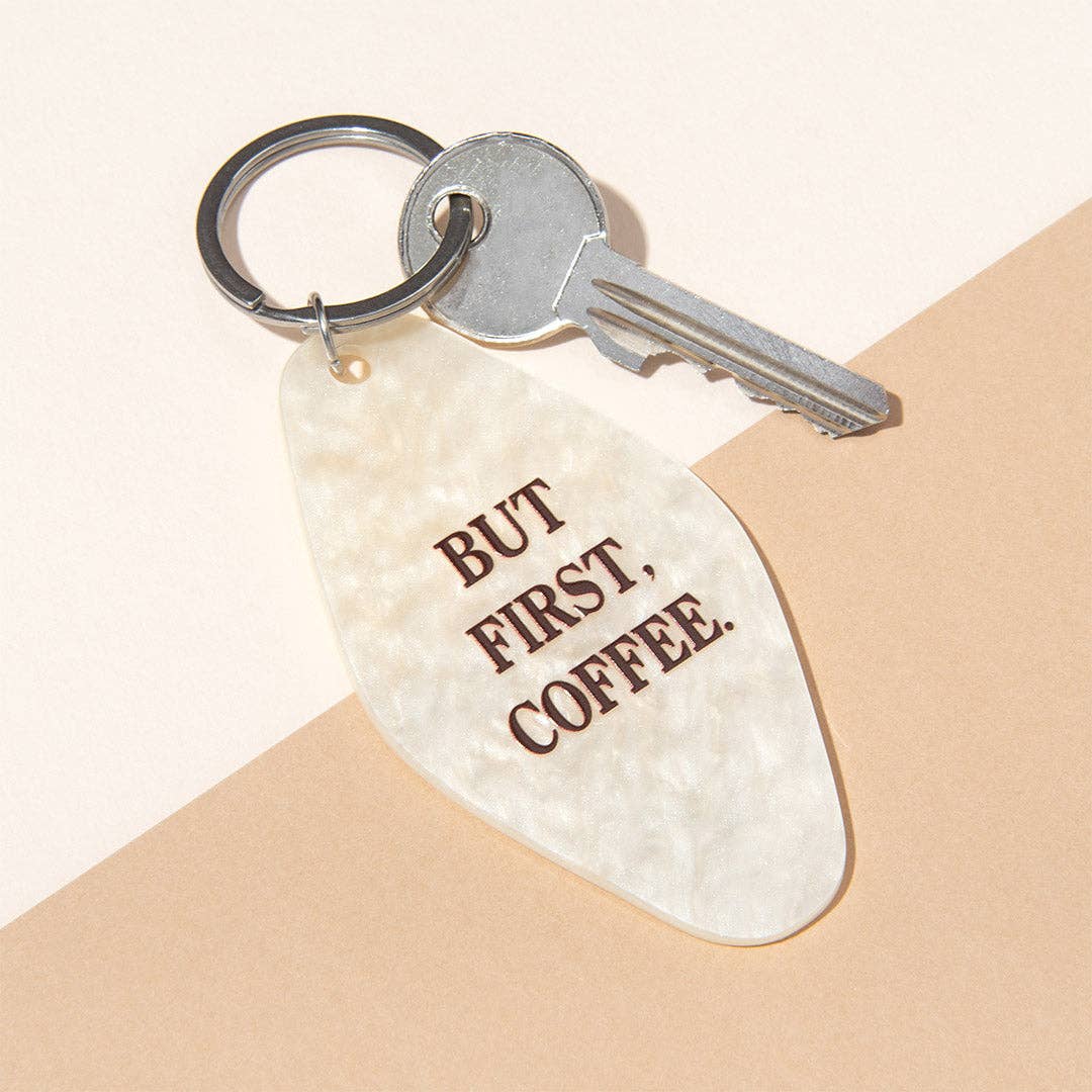 Ohh Deer But First Coffee Keyring at Bibelot Leek UK Stockist