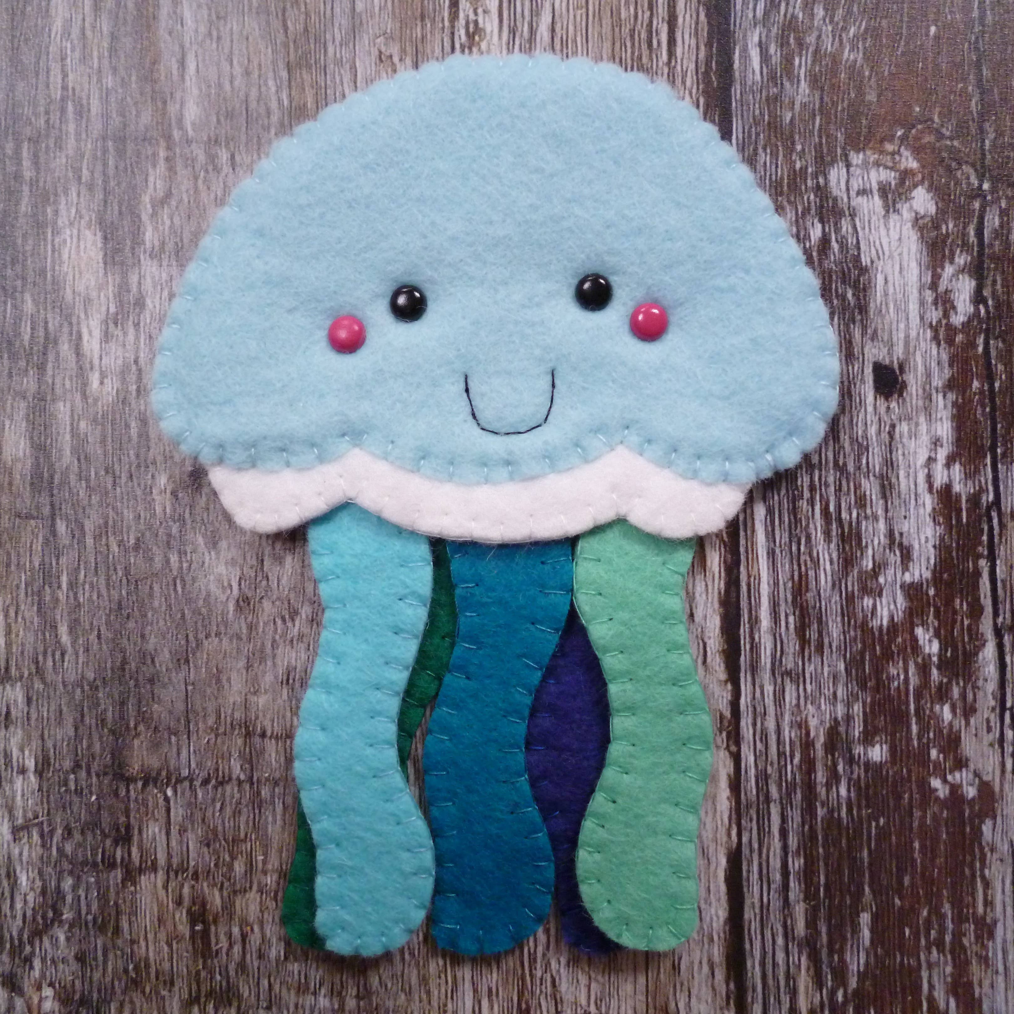 Paper and String Jellyfish Felt Decoration Sewing Kit at Bibelot, Leek