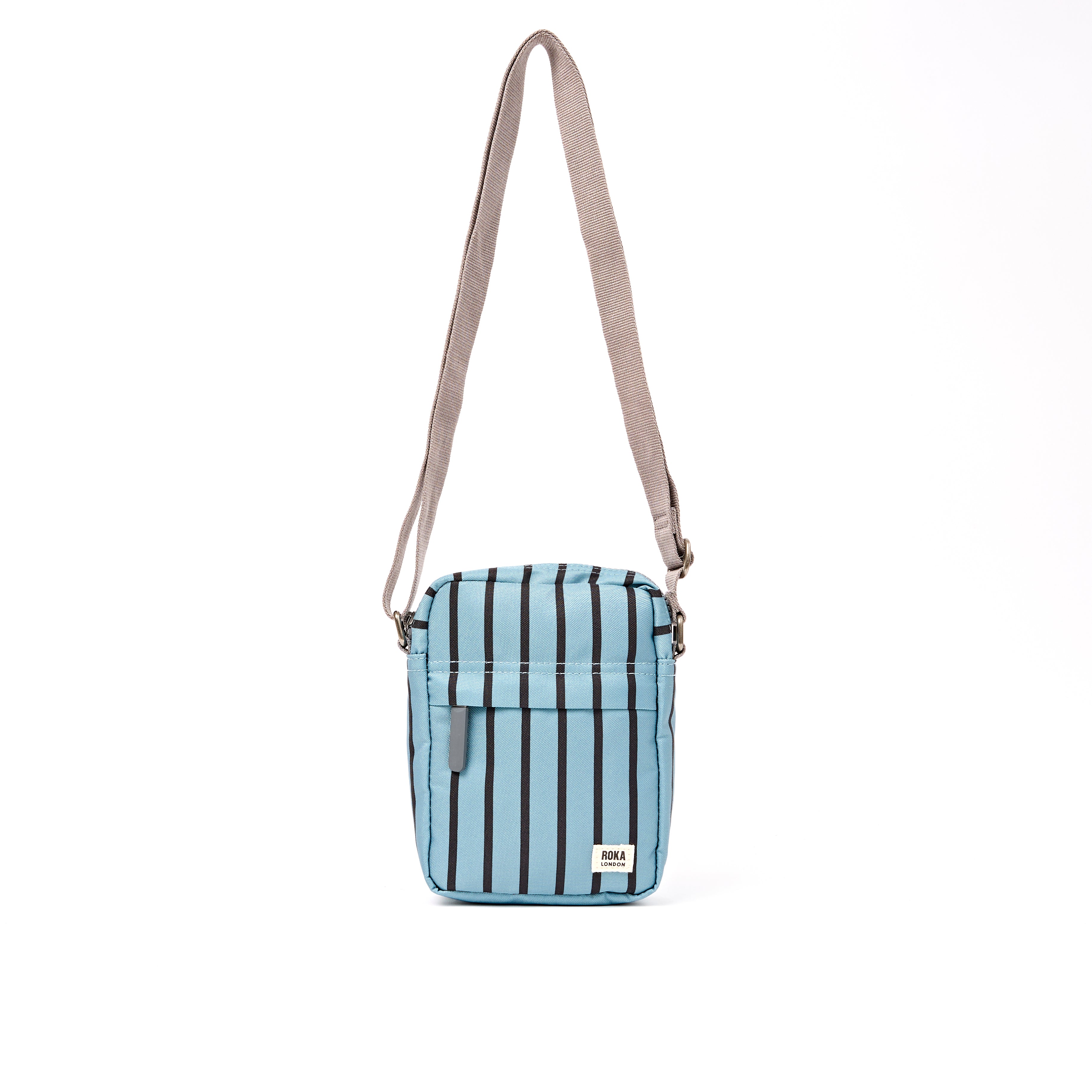 Roka Bond Crossbody Recycled Canvas: Blue Stripe at Bibelot Leek UK Stocksit