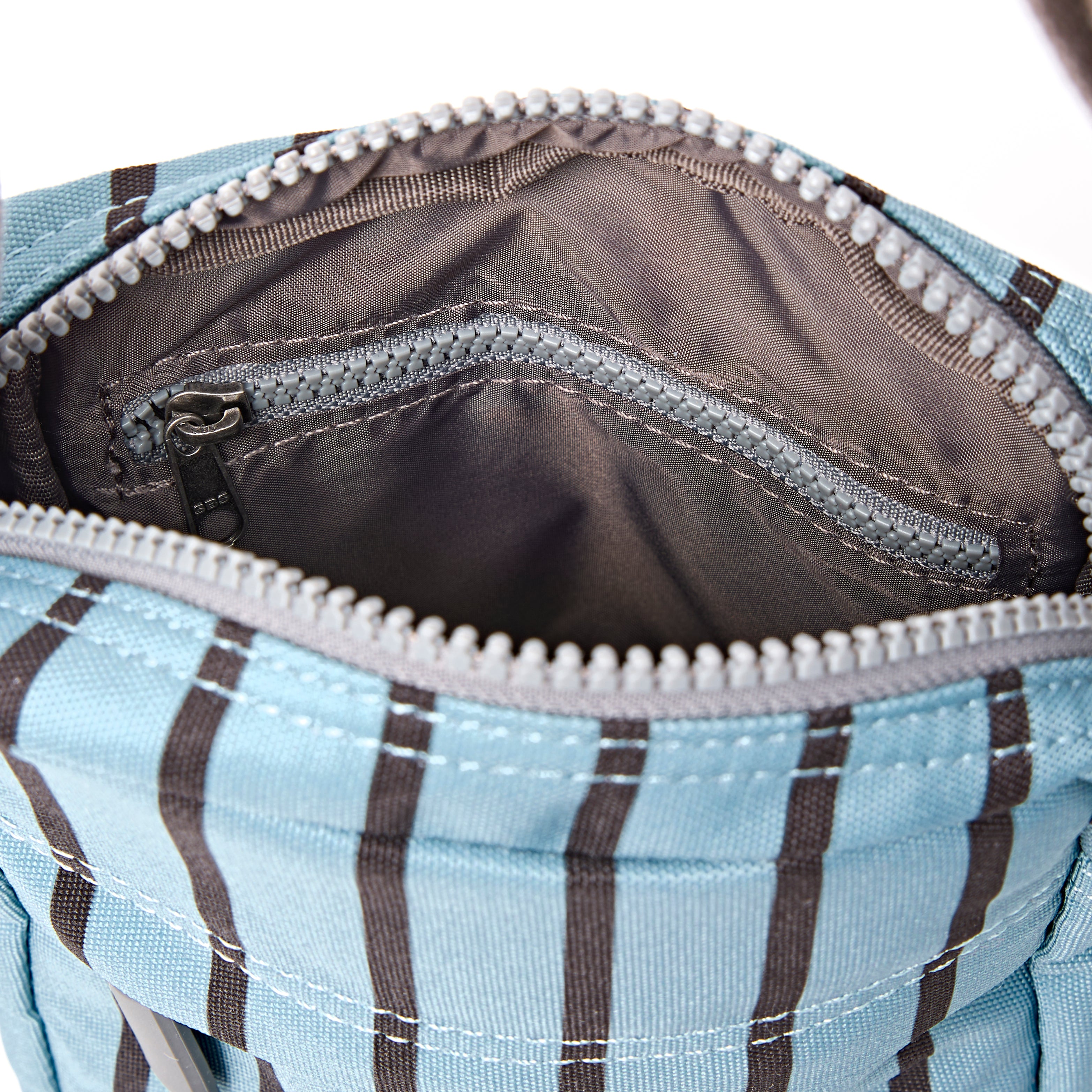 Roka Bond Crossbody Recycled Canvas: Blue Stripe at Bibelot Leek UK Stocksit