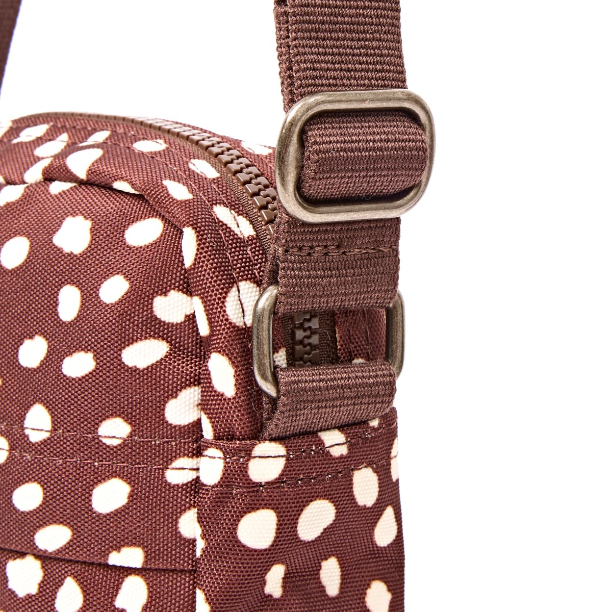 Roka Bond Crossbody Recycled Canvas: Brown Dot at Bibelot Leek UK Stockist