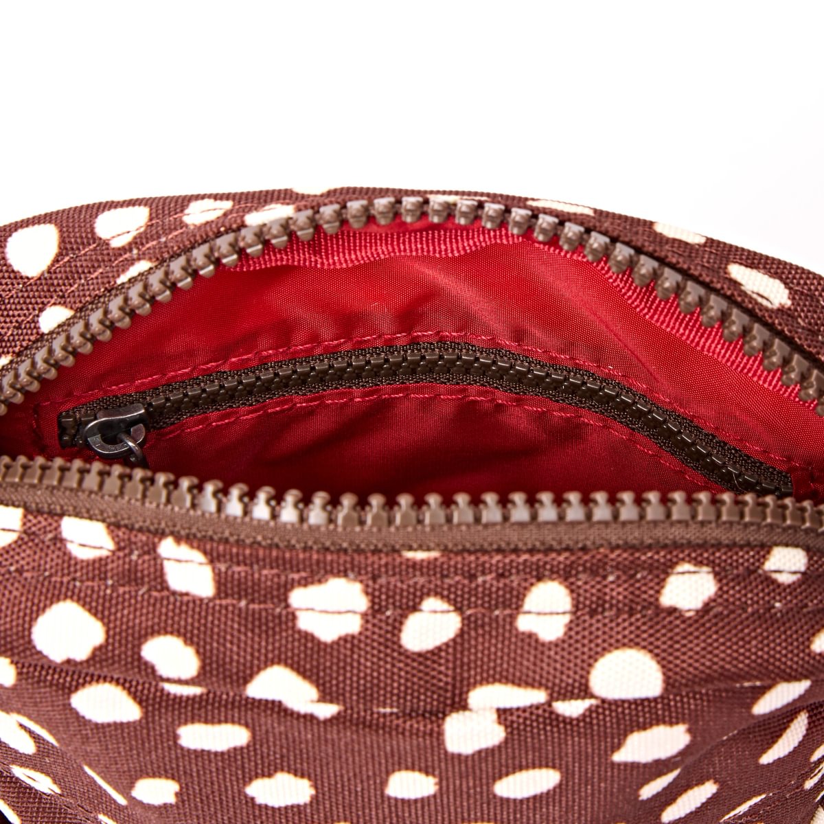 Roka Bond Crossbody Recycled Canvas: Brown Dot at Bibelot Leek UK Stockist