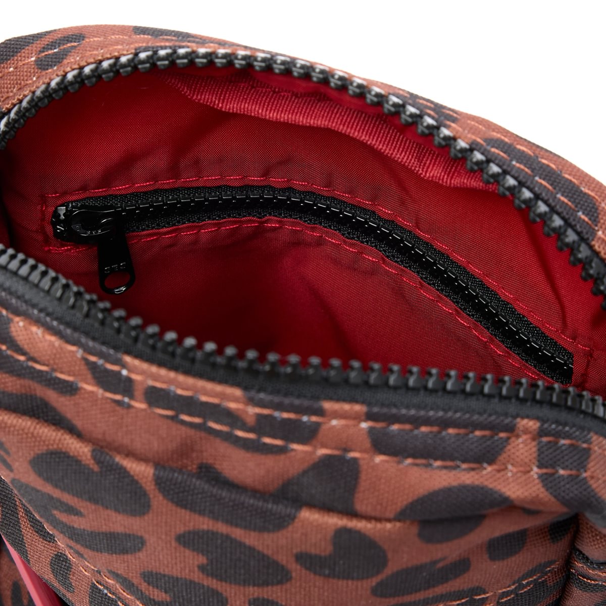 Roka Bond Crossbody Recycled Canvas: Scarlet Leopard Print