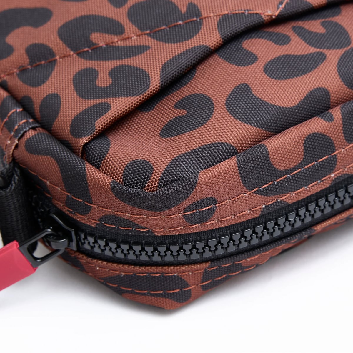 Roka Bond Crossbody Recycled Canvas: Scarlet Leopard Print