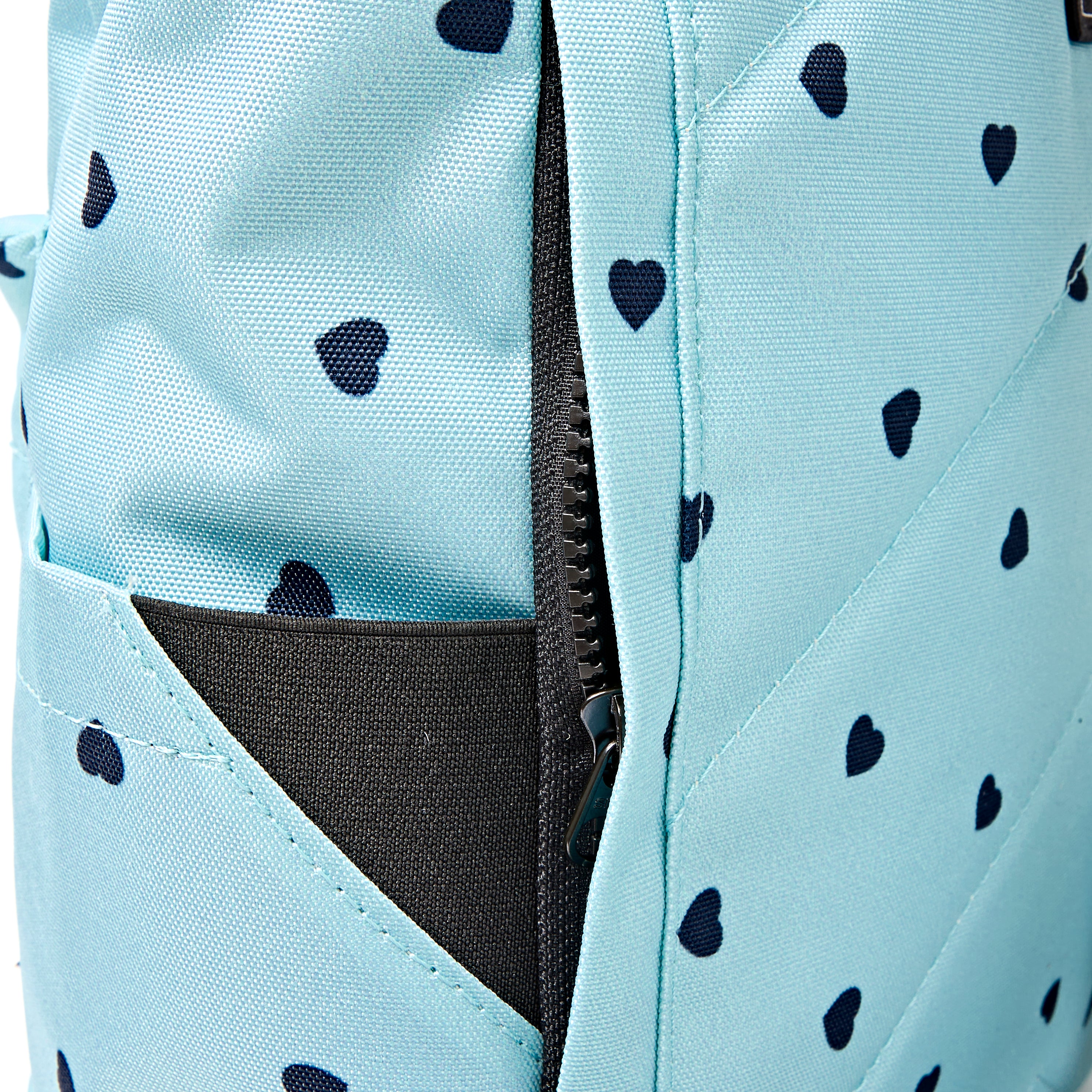 ROKA Canfield Roll Top Medium Backpack – Heart Print Recycled Canvas at Bibelot Leek UK Stockist