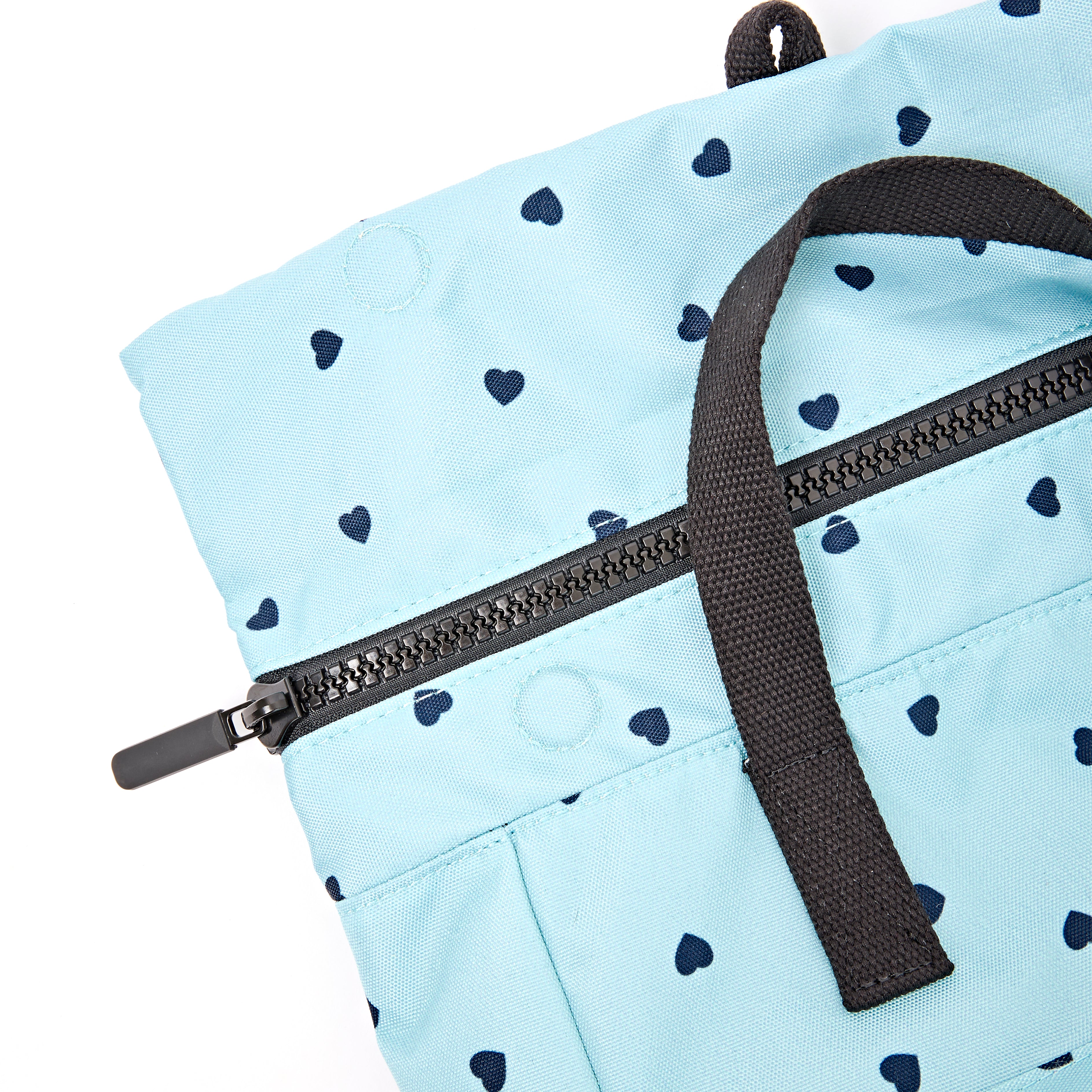 ROKA Canfield Roll Top Medium Backpack – Heart Print Recycled Canvas at Bibelot Leek UK Stockist