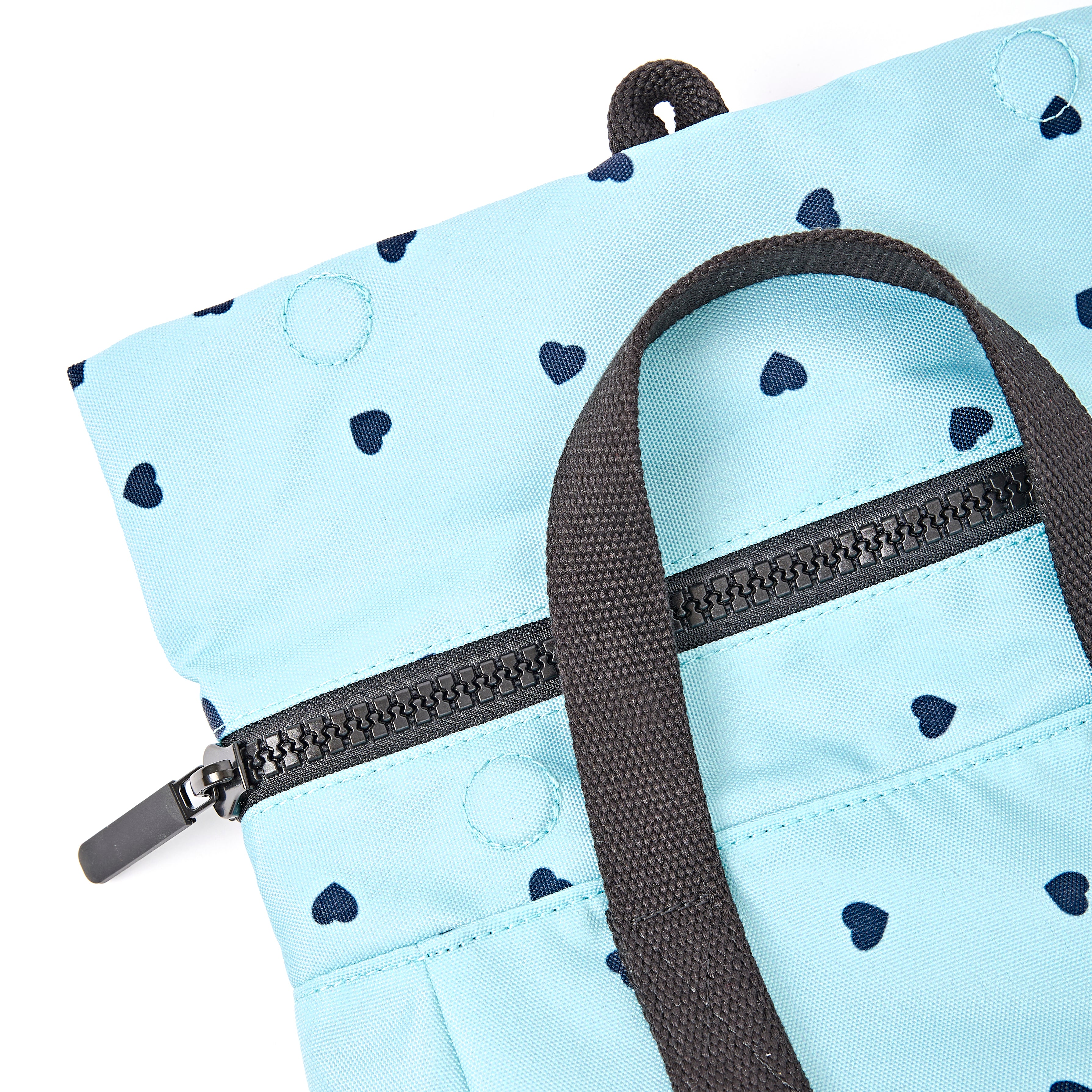 ROKA Canfield Roll Top Small Backpack – Heart Print Recycled Canvas at Bibelot Leek UK Stockist